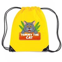 Tommy the Cat katten trekkoord rugzak / gymtas geel voor kinderen   -