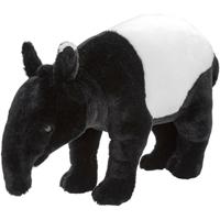 Nature Planet pluche zwart/witte tapir knuffel - 26 cm - Dieren