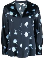 Vince blouse en soie à fleurs - Bleu - thumbnail