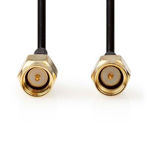 Nedis Antennekabel | SMA Male | SMA Male | Verguld | 50 Ohm | Enkelvoudig Afgeschermd | 1.00 m | Rond | PVC | Zwart | Label - CSGL02000BK10