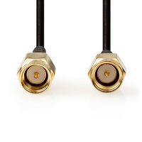 Nedis Antennekabel | SMA Male | SMA Male | Verguld | 50 Ohm | Enkelvoudig Afgeschermd | 1.00 m | Rond | PVC | Zwart | Label - CSGL02000BK10 - thumbnail