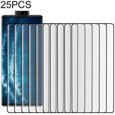 25 PC's voor Vivo NEX 3S 5G 9H HD 3D Curved Edge Tempered Glass Film (Zwart)