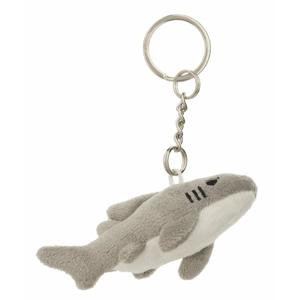 Pluche witte Haaien knuffel sleutelhanger - 6 cm - Speelgoed dieren sleutelhangers