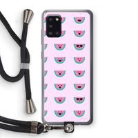 Smiley watermeloenprint: Samsung Galaxy A31 Transparant Hoesje met koord