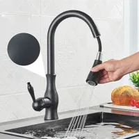 Gouden Keukenkraan met Uittrekbare Spuiter - Messing | Warm & Koud Water