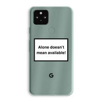 Alone: Google Pixel 5a 5G Transparant Hoesje