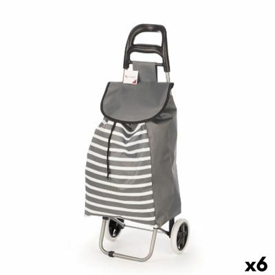 Winkelwagen Kinvara Wit Grijs 33 L 35,5 x 28 x 94 cm Strepen (6 Stuks) Winkelwagen Kinvara Wit Grijs 33 L 35,5 x 28 x 94 cm Strepen (6 Stuks)
