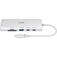 D-Link DUP-A01 USB-C (USB 3.2 Gen 1) multiport hub Met USB-C stekker, USB-C PD laadaansluiting Wit