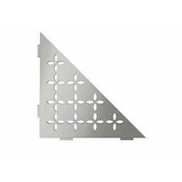 Schluter Shelf-E-S1 planchet - 21x21x0.5cm - inbouw - Driehoek - Perforatie: Floral - RVS geborsteld ses1d5eb