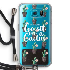 Cactus quote: Samsung Galaxy S6 Transparant Hoesje met koord