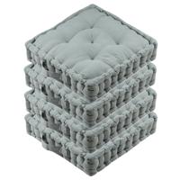 Stof Textile Vloerkussen Maxime - 4x - lichtgroen - katoen - 45 x 45 x 10 cm - vierkant - Extra dik