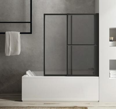 Vouwbare Badwand Sapho Olbia 123 cm Zwart Mat