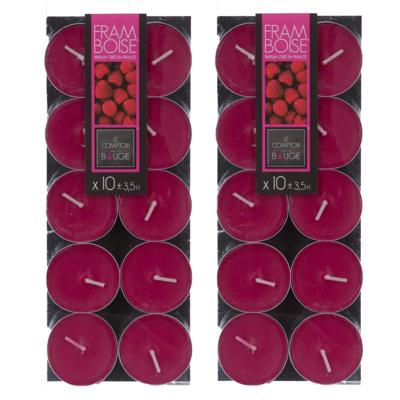 Atmosphera Geurtheelichtjes - 20x stuks - Frambozen geur - was/paraffine - 3,5 uur