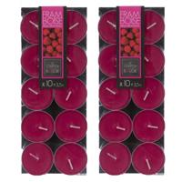 Atmosphera Geurtheelichtjes - 20x stuks - Frambozen geur - was/paraffine - 3,5 uur