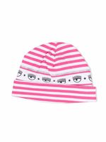 Chiara Ferragni Kids bonnet à rayures - Rose