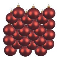 Decoris Kerstballen - 18x st  rood - D8 cm - glas - matte afwerking - kerstversiering