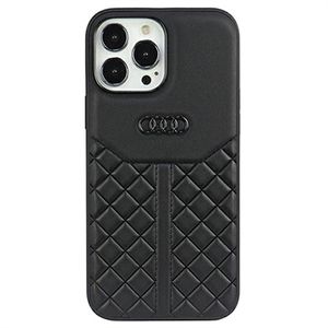 iPhone 13 Pro Max Audi Leder Bekleed Hoesje - Zwart