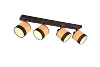 Trio 4-lichts opbouwspot Bolzano zwart met hout R81664032