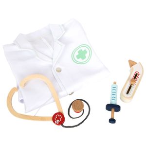 Small Foot - dokterjas met houten accessoires, 4dlg.