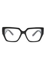 Dolce & Gabbana Eyewear logo-plaque square-frame glasses - Noir