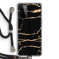 Gouden marmer: OnePlus 9 Pro Transparant Hoesje met koord