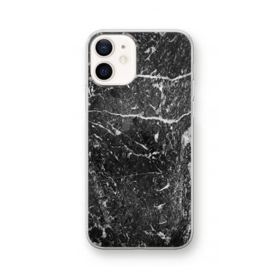 Zwart marmer: iPhone 12 Transparant Hoesje