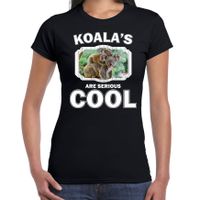 Dieren koala t-shirt zwart dames - koalas are cool shirt - thumbnail