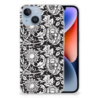 Apple iPhone 14 TPU Case Black Flowers - thumbnail