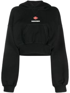 DSQUARED2 hoodie en coton à coup crop - Noir