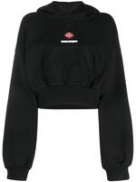 DSQUARED2 hoodie en coton à coup crop - Noir