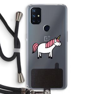 Eenhoorn: OnePlus Nord N10 5G Transparant Hoesje met koord