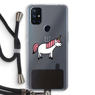 Eenhoorn: OnePlus Nord N10 5G Transparant Hoesje met koord