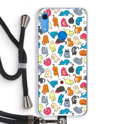 Kleurrijke katten: Huawei Y6s Transparant Hoesje met koord