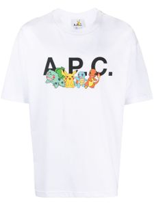 A.P.C. x Pokémon t-shirt à logo imprimé - Blanc