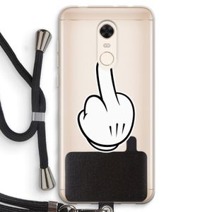 Middle finger black: Xiaomi Redmi 5 Transparant Hoesje met koord