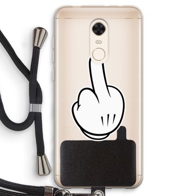 Middle finger black: Xiaomi Redmi 5 Transparant Hoesje met koord