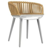 Magis Cyborg Club stoel naturel wicker glossy white