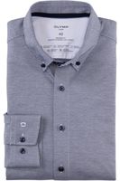 OLYMP Luxor 24/Seven Dynamic Flex Modern Fit Jersey shirt marine/wit, Motief - thumbnail
