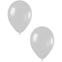 Feest ballonnen - metallic zilver - 10x stuks - 30 cm - verjaardag versiering