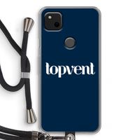 Topvent Navy: Pixel 4a Transparant Hoesje met koord