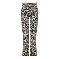 Geisha winter wide broek meisjes - zwart/zand - AOP luipaard