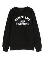 John Richmond Junior sweat Oiuk à logo brodé - Noir - thumbnail