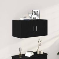Wandkast 80x39x40 cm spaanplaat zwart eikenkleurig