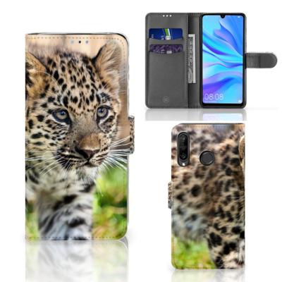 Huawei P30 Lite (2020) | Telefoonhoesje | Met pasjeshouder | Baby Luipaard