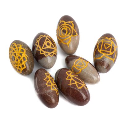 Chakra Edelstenen Shiva Lingam - set van 7