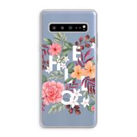 Hello in flowers: Samsung Galaxy S10 5G Transparant Hoesje - thumbnail