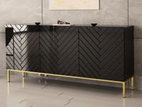Dressoir GINETTE 3 deuren zwart/hoogglans zwart