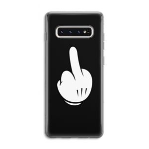 Middle finger black: Samsung Galaxy S10 4G Transparant Hoesje