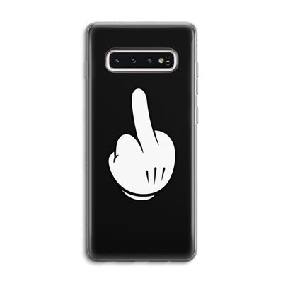 Middle finger black: Samsung Galaxy S10 4G Transparant Hoesje