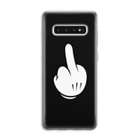 Middle finger black: Samsung Galaxy S10 4G Transparant Hoesje